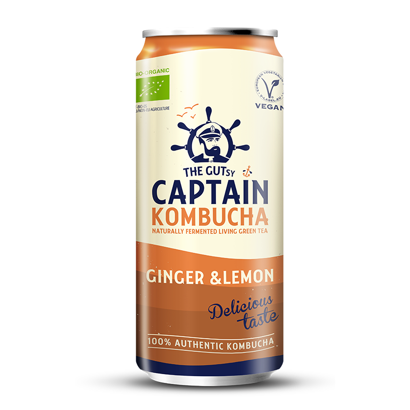 GUTsy Captain Kombucha - Ginger and Lemon CANs 20 x 250ml