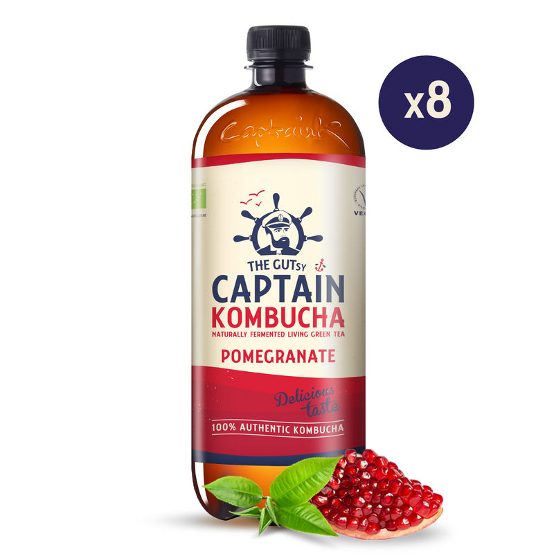 GUTsy Captain Kombucha - Pomegranate 8 x 1L - GutsyCaptain