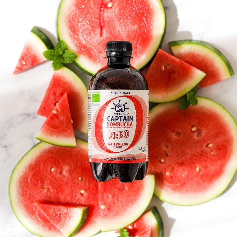 GUTsy Captain Kombucha Zero - Watermelon and Mint 12 x 400ml - GutsyCaptain