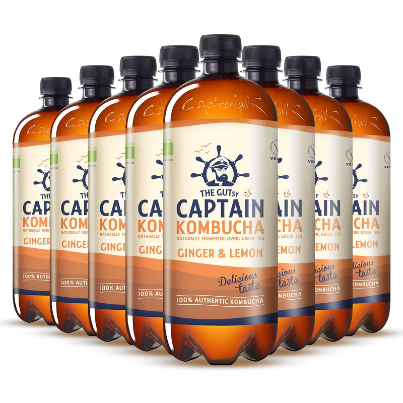 GUTsy Captain Kombucha - Ginger and Lemon 8 x 1L - GutsyCaptain