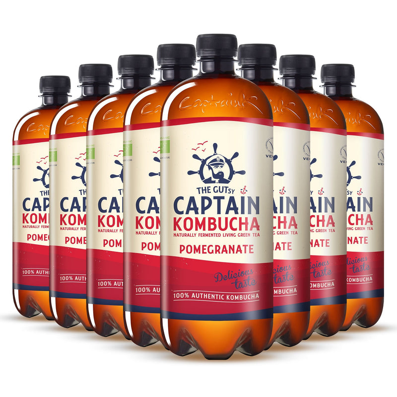 GUTsy Captain Kombucha - Pomegranate 8 x 1L - GutsyCaptain