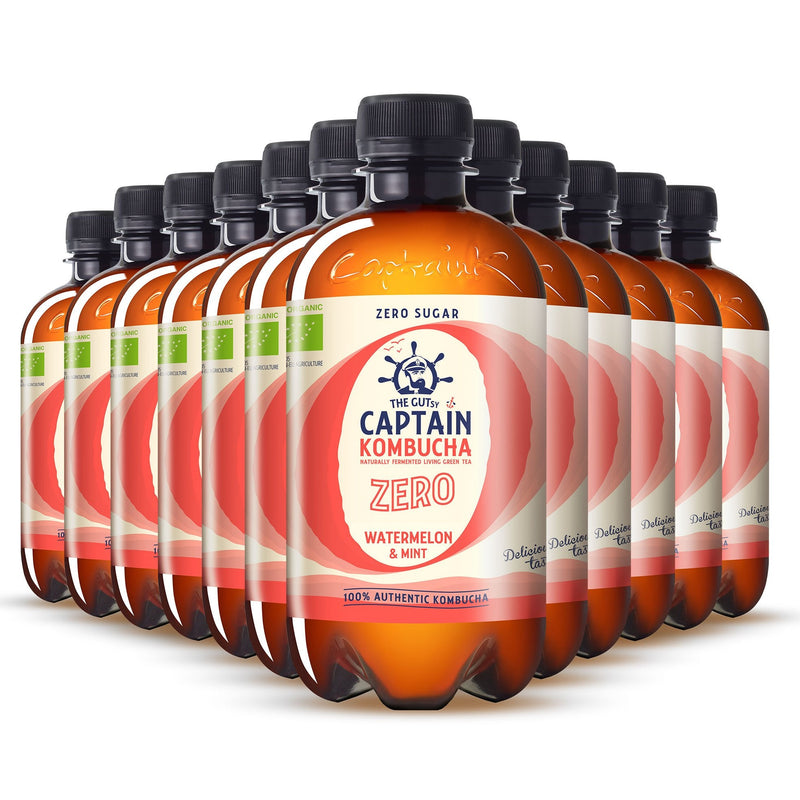 GUTsy Captain Kombucha Zero - Watermelon and Mint 12 x 400ml - GutsyCaptain